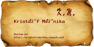 Kristóf Mónika névjegykártya