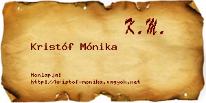 Kristóf Mónika névjegykártya